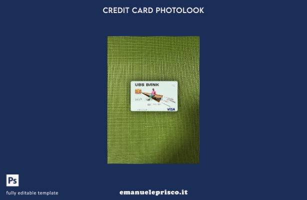 modello frontale photolook per carta Visa USA UBS Bank in stile verificato